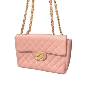 Classic Jumbo caviar rose quilted bag